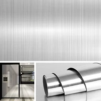 wokhome brushed nickel vinyl wallpaper decorative stainless steel wall papers countertops kitchen stick decorative film decor