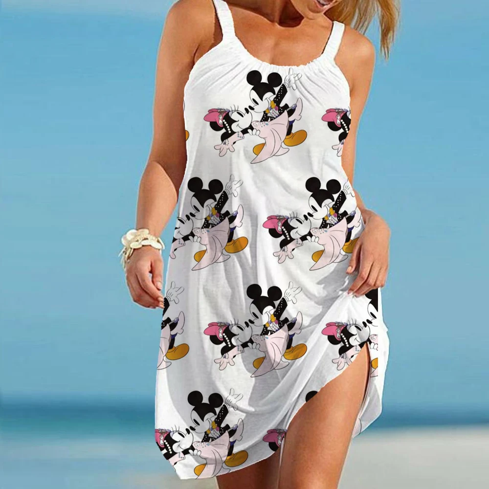 

Женское платье на бретельках с принтом Минни и Микки Маус