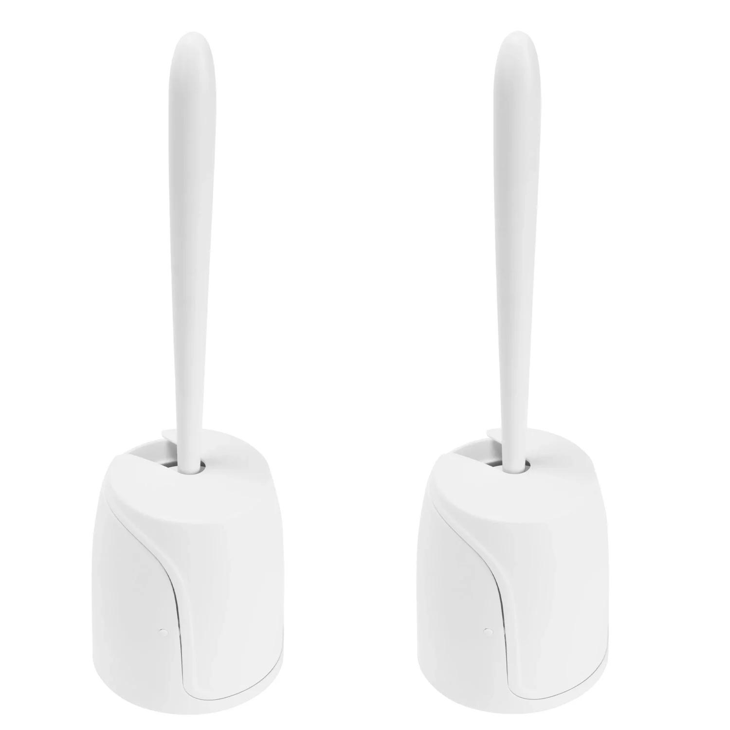 

2 Pack Self Closing Lid Toilet Brush with Soft Rubber Bristles