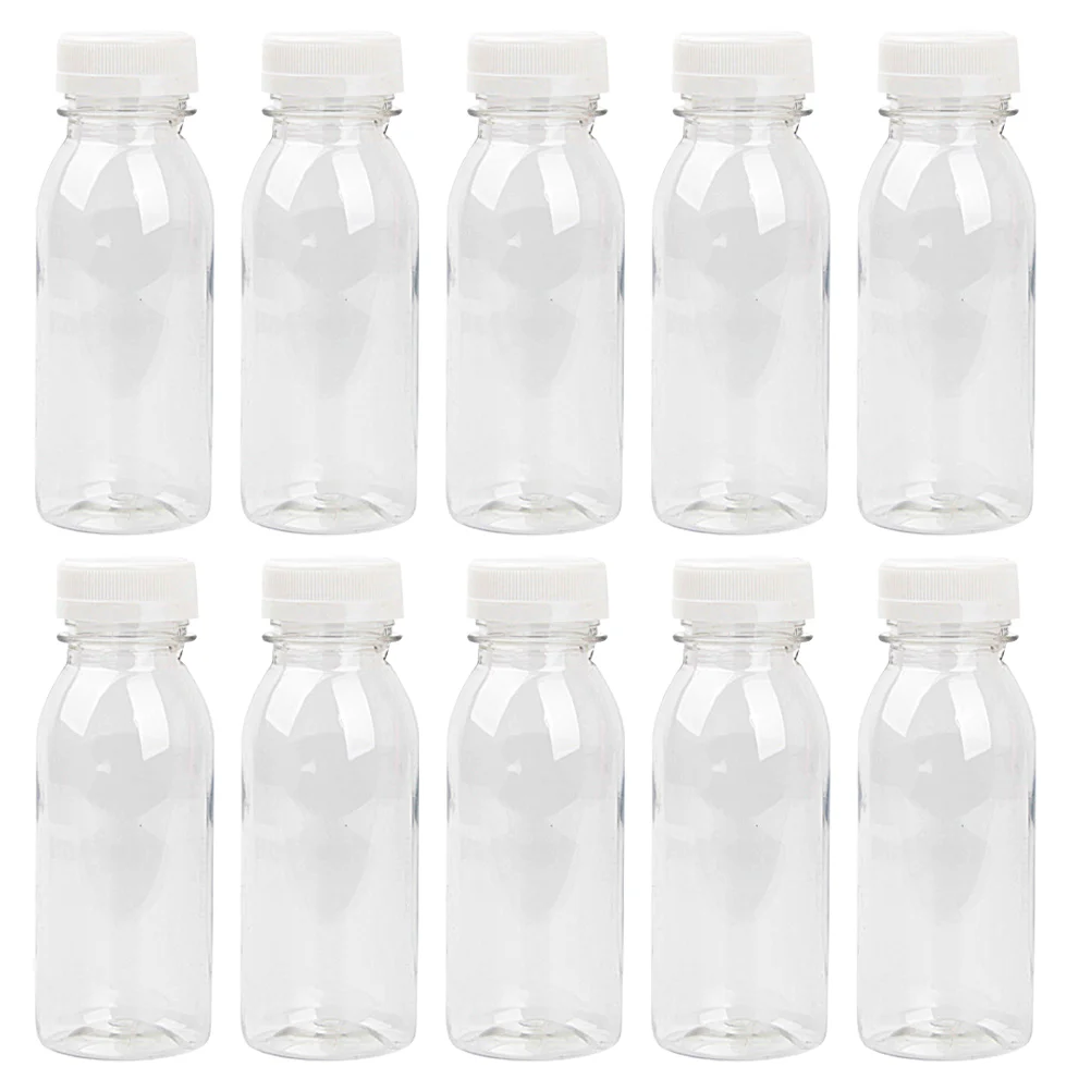 

12pcs Transparent Wide Mouth 200ml PET Juice Drink Milk Yogurt Storage Bottles