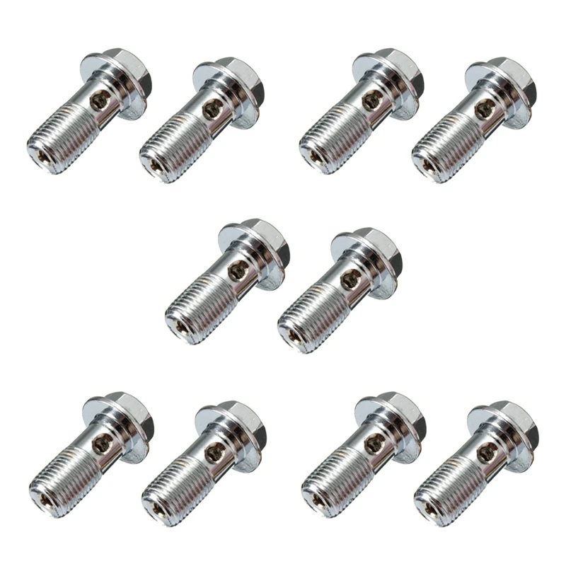 

10X Motorcycle Stainless Brake Banjo Bolt M10 X 1.0Mm Caliper Master Cylinder