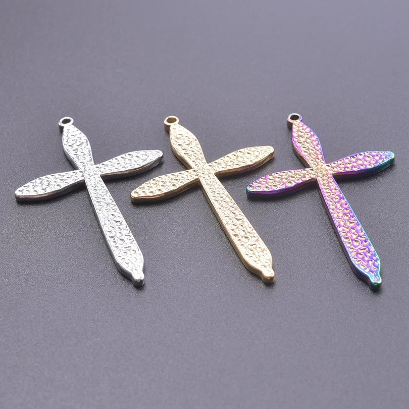 

3pcs Cross Pendants Stainless Steel Charms For Jewelry Making Supplies DIY Crosses Colgantes Dijes De Acero Inoxidable Materials