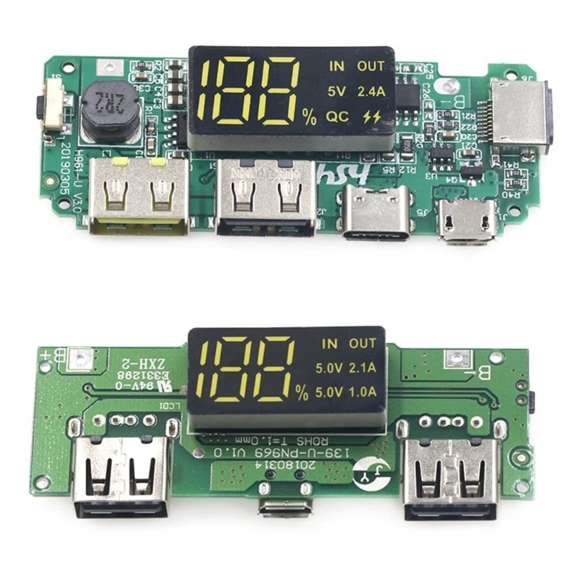 

41QA High Stability USB Mobile Power Bank 18650 Charging Module Lithium Battery Charger Board Circuit Protections 5V2.4A/2A