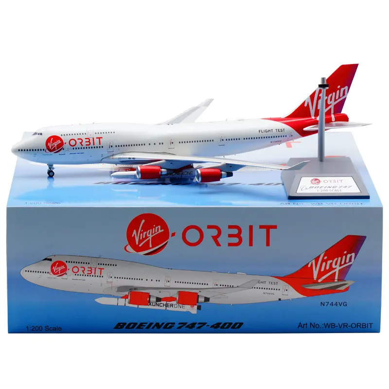 

Diecast Alloy 1:200 Scale Virgin Airlines airplane B747 B747-400 N744VG model with base landing gear aircraft for collection