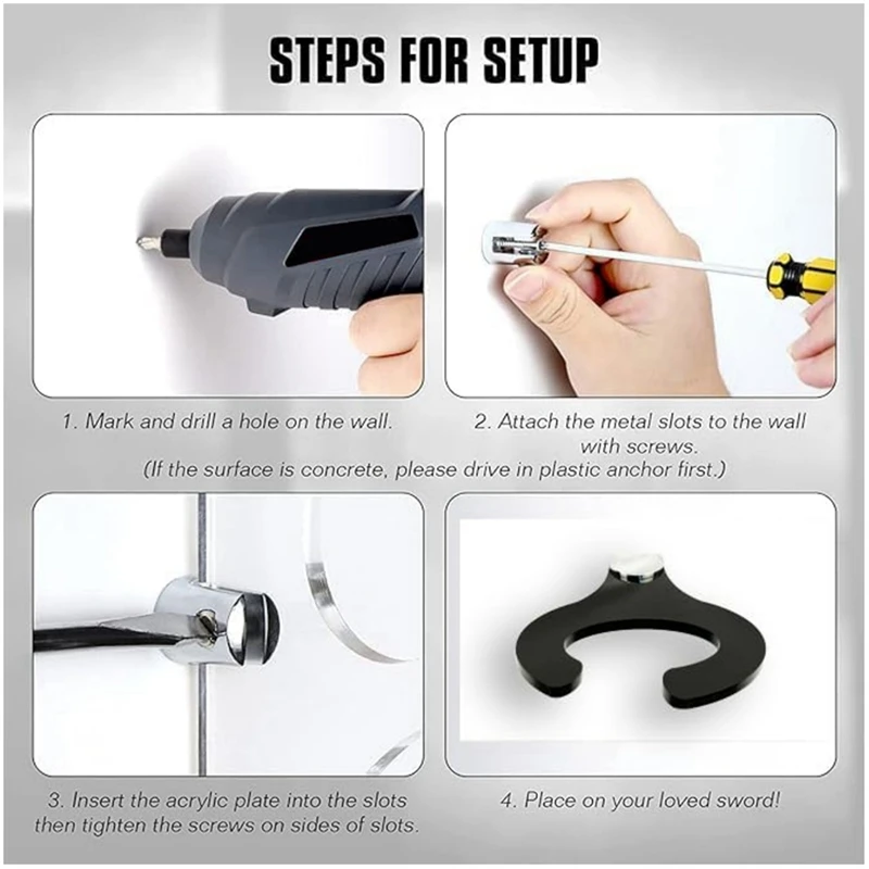 Вешалка для отображения меча Горизонтальная подставка светового Настенное