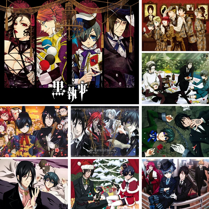 

Japanese Anime 5D Diy Diamond Painting Kuroshitsuji Black Butler Picture of Rhinstones Cross Stitch Full Square Drill Embroidery