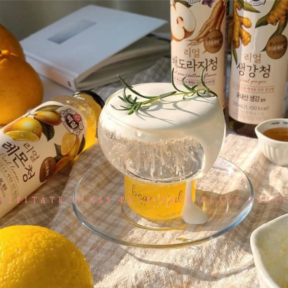 

PALPITATE 300/520ml Whiskey Cup Coffee Mug Household Wine Yogurt Dessert Glass Transparent Cocktail Glasses Home Bar Drinkware