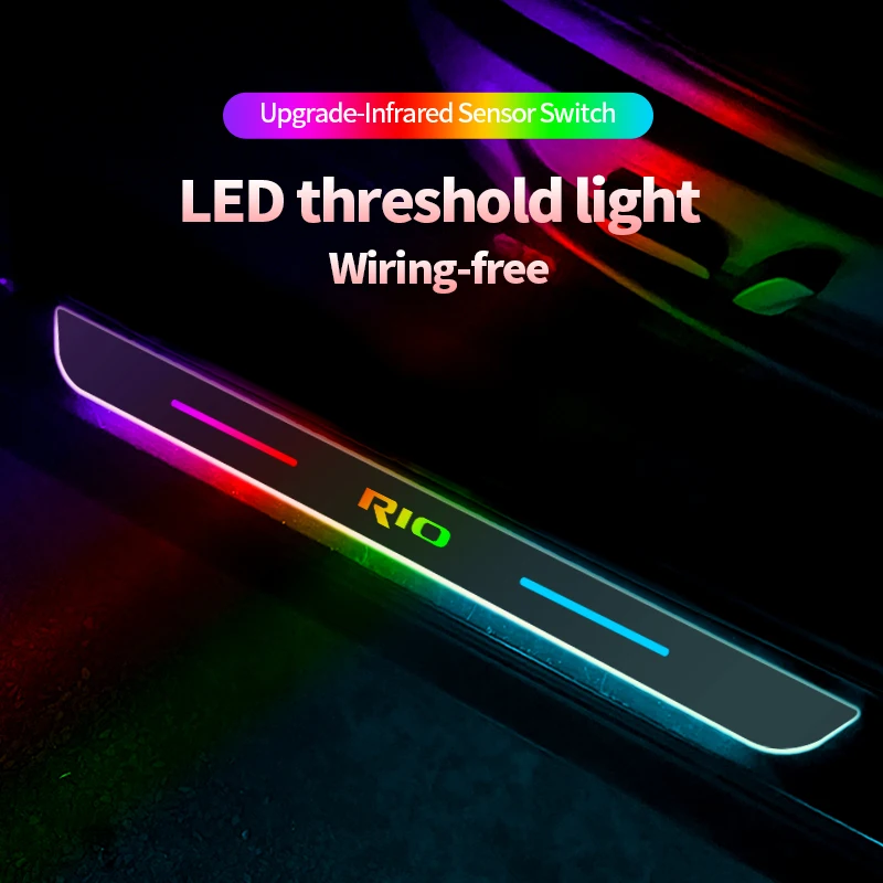 

Acrylic USB Power Moving LED Welcome Pedal Car Scuff Plate Pedal Door Sill Pathway Light For Kia Rio X-Line K2 2011 - 2021