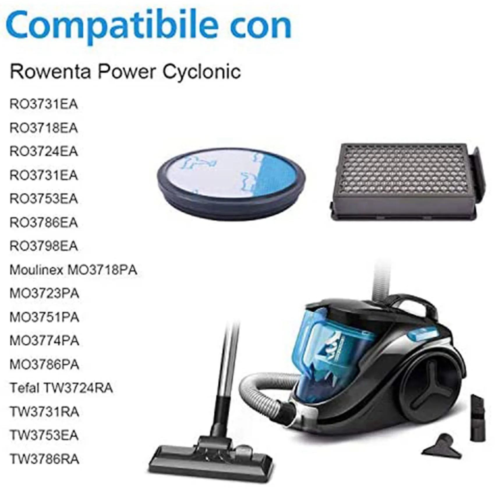 Фото HEPA-фильтры A23F-8Pcs для серии Rowenta Cyclonic Power RO3753EA, RO3731EA, RO3786EA / для Moulinex / Tefal Compact №1