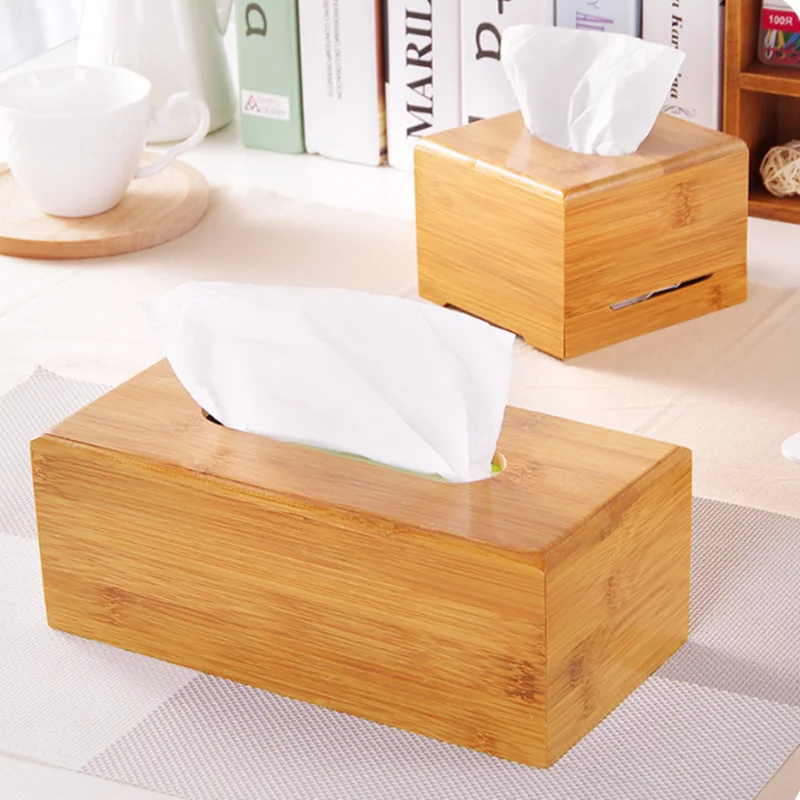 

Bamboo Tissue Box For Home Office Desktop Wooden Paper Towel Box Hotel Napkin Wood Holder Table Napkins Tissue Paper Case