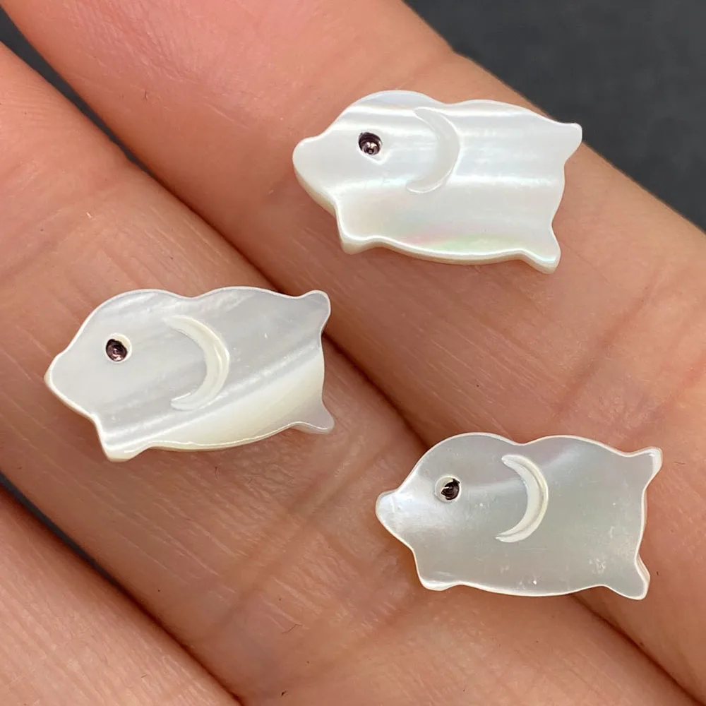

Natural White Shell Animal Shape Beads Fashion Wind Mother-of-pearl Piglet Pendant Jewelry Making DIY Necklace Bracelet Earrings