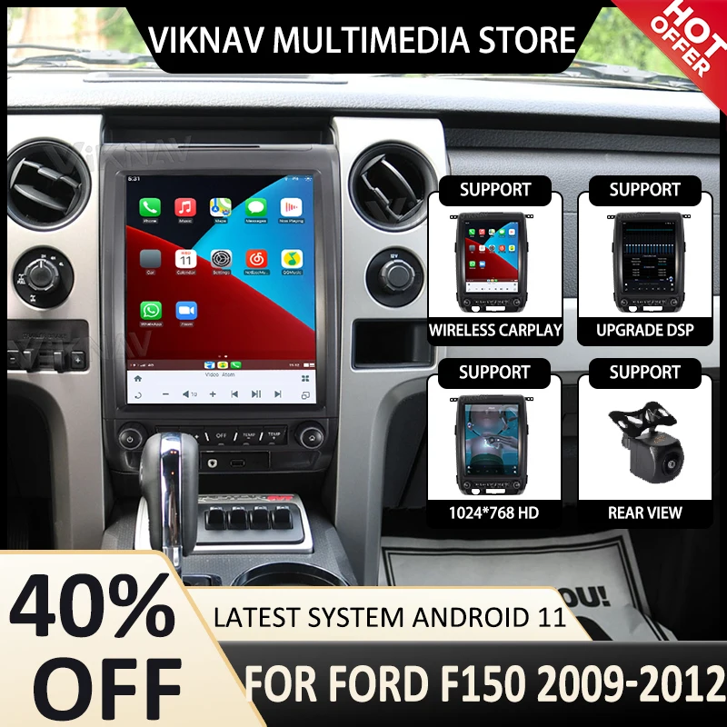 

Головное устройство на Android 11 для ford f150 2009-2012, автомобильное радио, GPS-навигация, мультимедийный плеер с сенсорным экраном