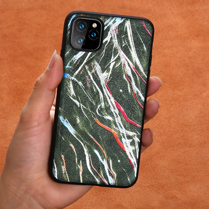 

Чехлы из натуральной кожи с граффити для iPhone 11, 7 Plus, 8 Plus, X, XS Max, 11 Pro Max, XR