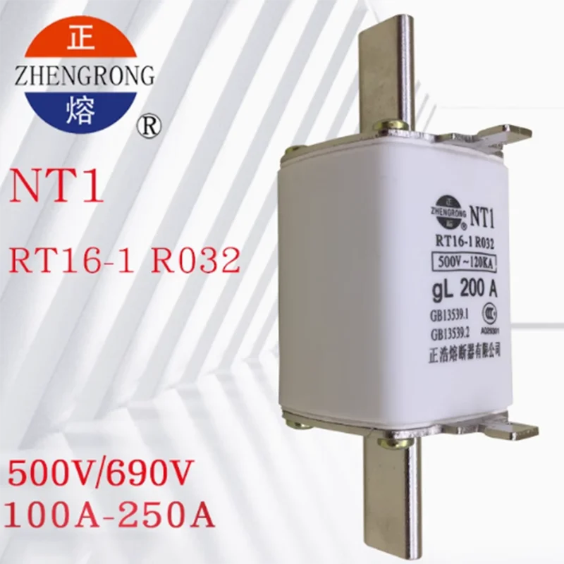 Предохранитель NT1 RT16-1 R032 500V-120KA предохранитель в форме ножа 250A 200A160A 125A gG/gL NT1-250