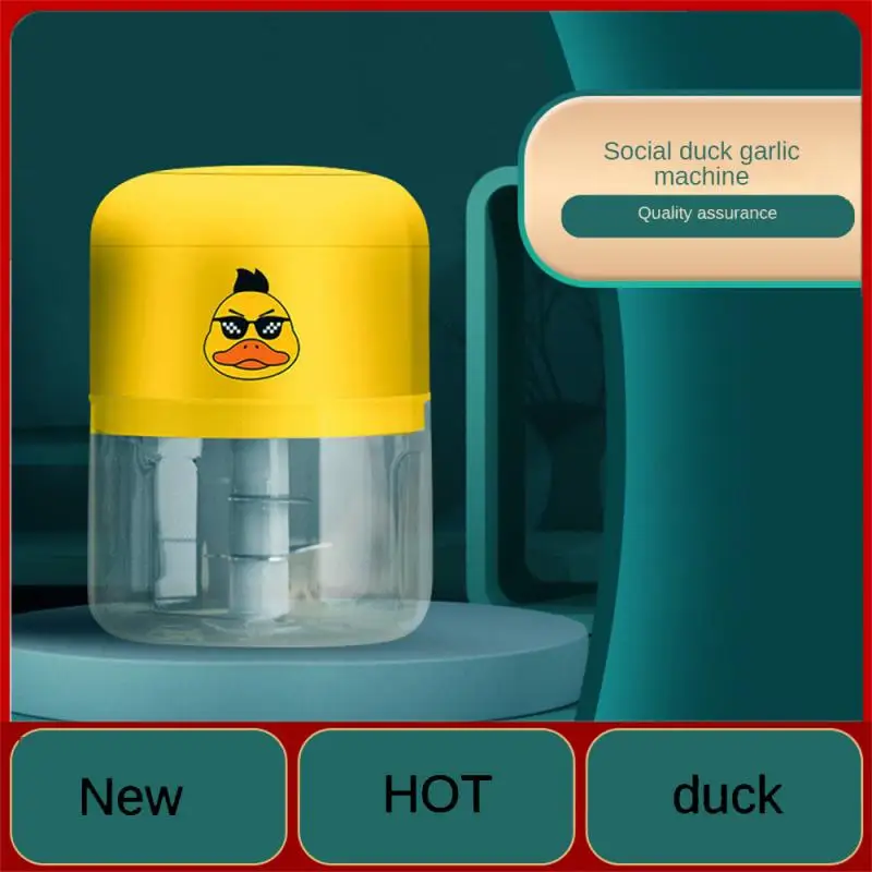 

Small Yellow Duck Garlic Paste Machine Household Mini Garlic Mixer Meat Grinder Baby Auxiliary Food Machine Full-Automatic