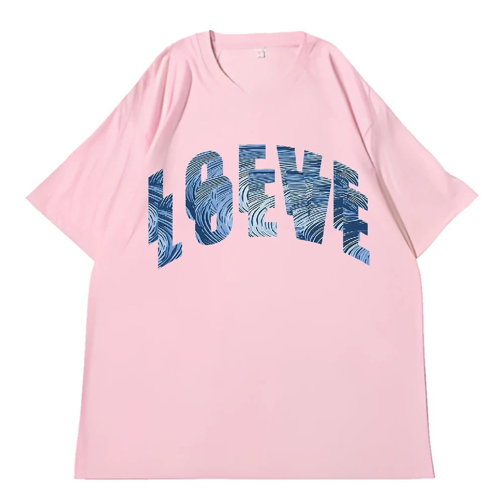 LOEVE Брендовая Хлопковая Футболка Унисекс С Круглым Вырезом И Принтом Модный