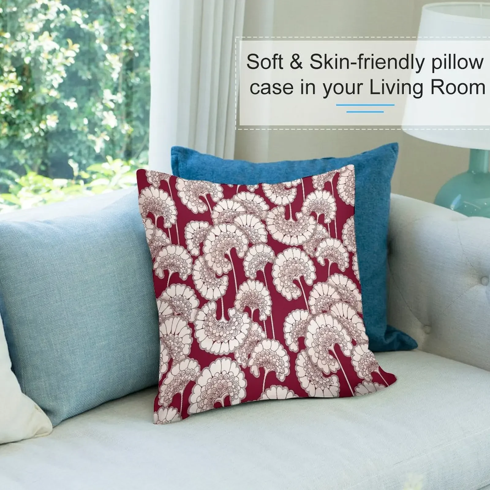 Фото Florence Broadhurst Inspired Design - Красная декоративная подушка, роскошные аксессуары для дома, эластичный чехол для подушки для дивана №4