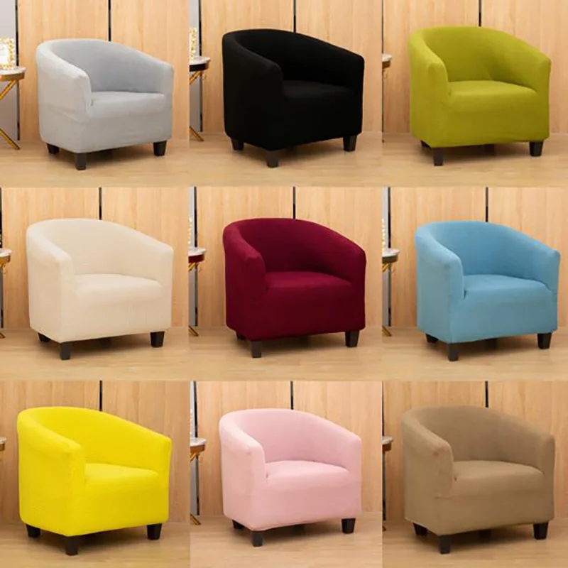 

Solid Color Spandex Sofa Cover Relax Stretch Single Seater Club Couch Slipcover for Living Room Elastic Armchair Protector Cover