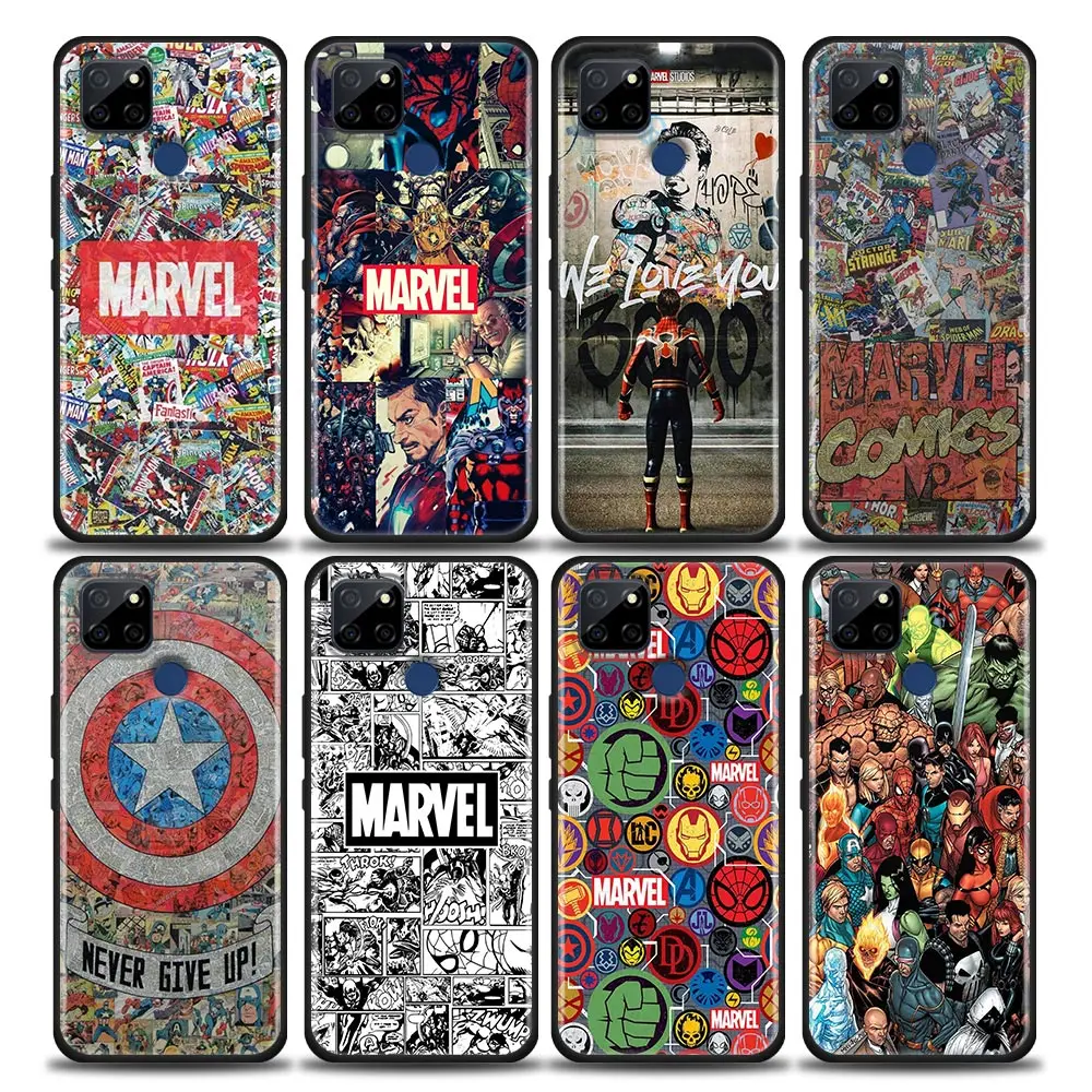 

Marvel Logo Avengers Heros Comic Phone Case For OPPO Realme C1 C2 C3i C21 C21Y C25s C15 C11 C12 C20 CT GT GT2 X50 Narzo Pro Capa