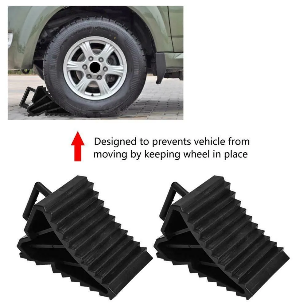 

2Pc Car Anti-Slip Block Tyre Slip Stopper Wheel Alignment Block Tire Support Pad Durable Resistant Cracking For Wheel Tyres