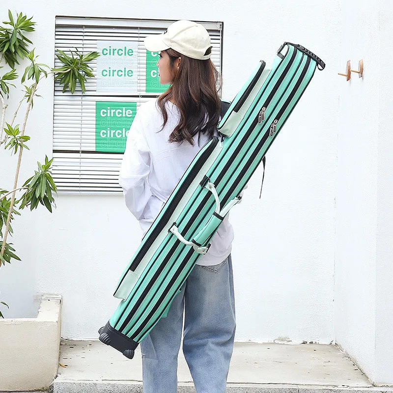 125cm 130cm PU Leather Fishing Rod Bag 2 Plies With Back Stand Light Weight Outdoor Gear Reel Storage Shoulder Hand Unfoldable