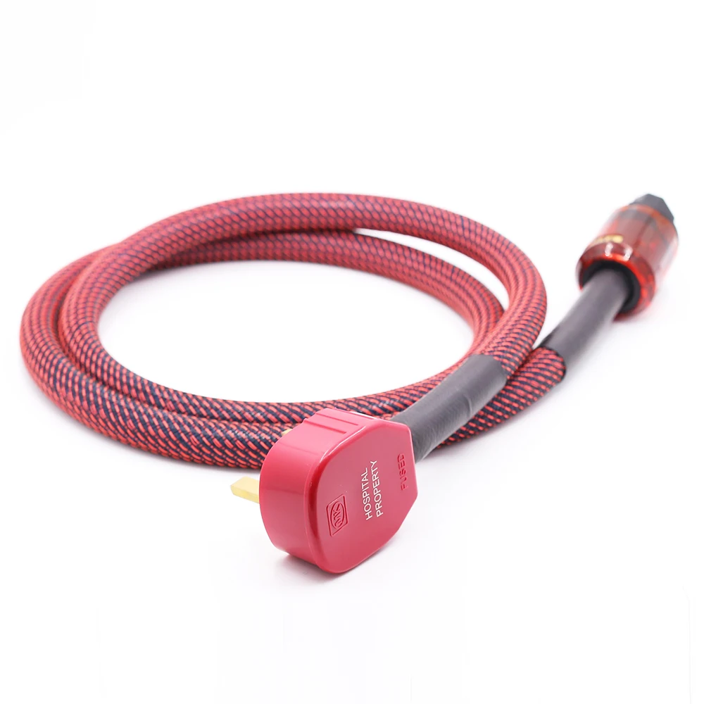 

Hifi Silver Plated AC power cable With UK Power Plug C-046 IEC Female connector Power Plug Schuko Power Cord Cable