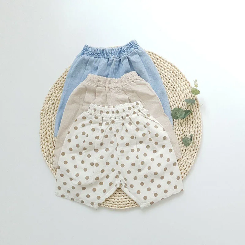 

MILANCEL 2022 Summer Baby Pants Toddler Casual Shorts Elastic Waist Pants