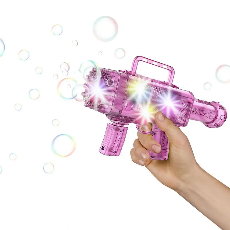 

Electric Bubble Machine Battery-Powered Bubble Machine With Light And Music Automatic 46-Holes Bubble Maker For Kids