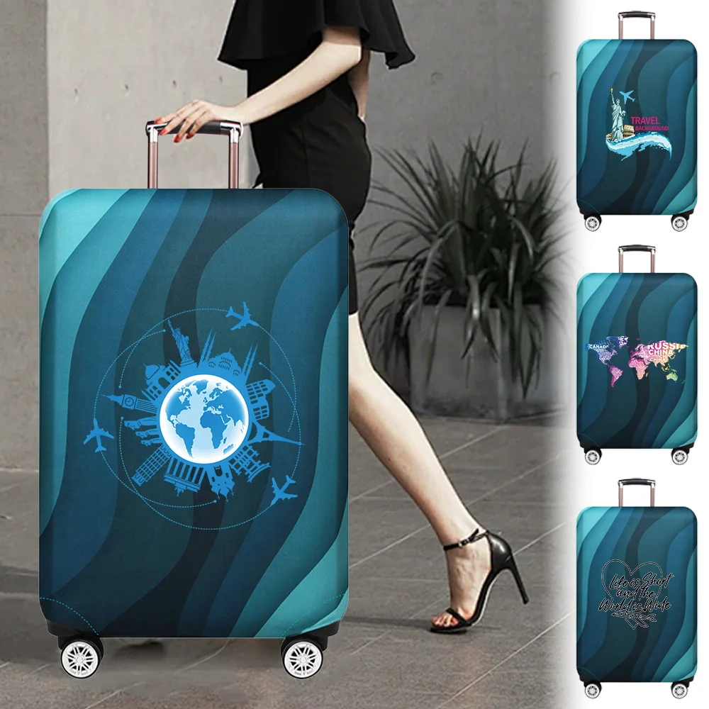 Стрейчевый тканевый чехол для багажа с рисунком дорожный Органайзер