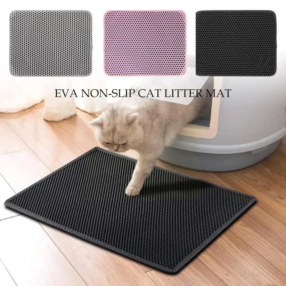 

Double-Layer Cat Litter Mat EVA Trapping Pets Mat Breathable Mat Bottom Holes Non-slip Pet Supplies Waterproof Pet Cat Litt B2K0