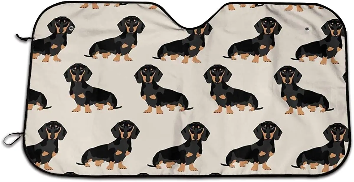 

KZEMATLI Doxie Dachshund Weiner Dog Car Windshield Sun Shade - Blocks UV Rays Sun Visor Protector, Sunshade to Keep Your Vehicle