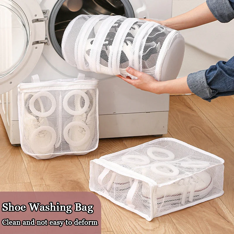 Medium Large Capacity New Washing Shoes Bag for Lazy Household Anti-deformation Drying Storage Bag Cleaning Mesh Laundry Bag