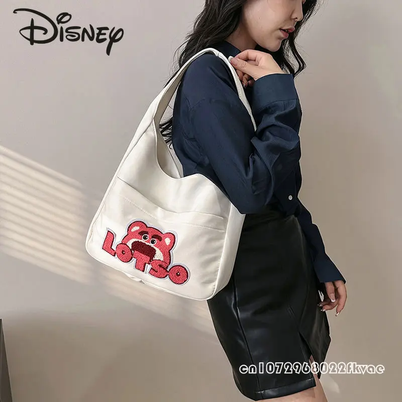 Disney Strawberry Bear 2023 Women's Shoulder Bag Fashion Portable Women's Bag Multifunctional Shopping Bag Cartoon Mobile Bag