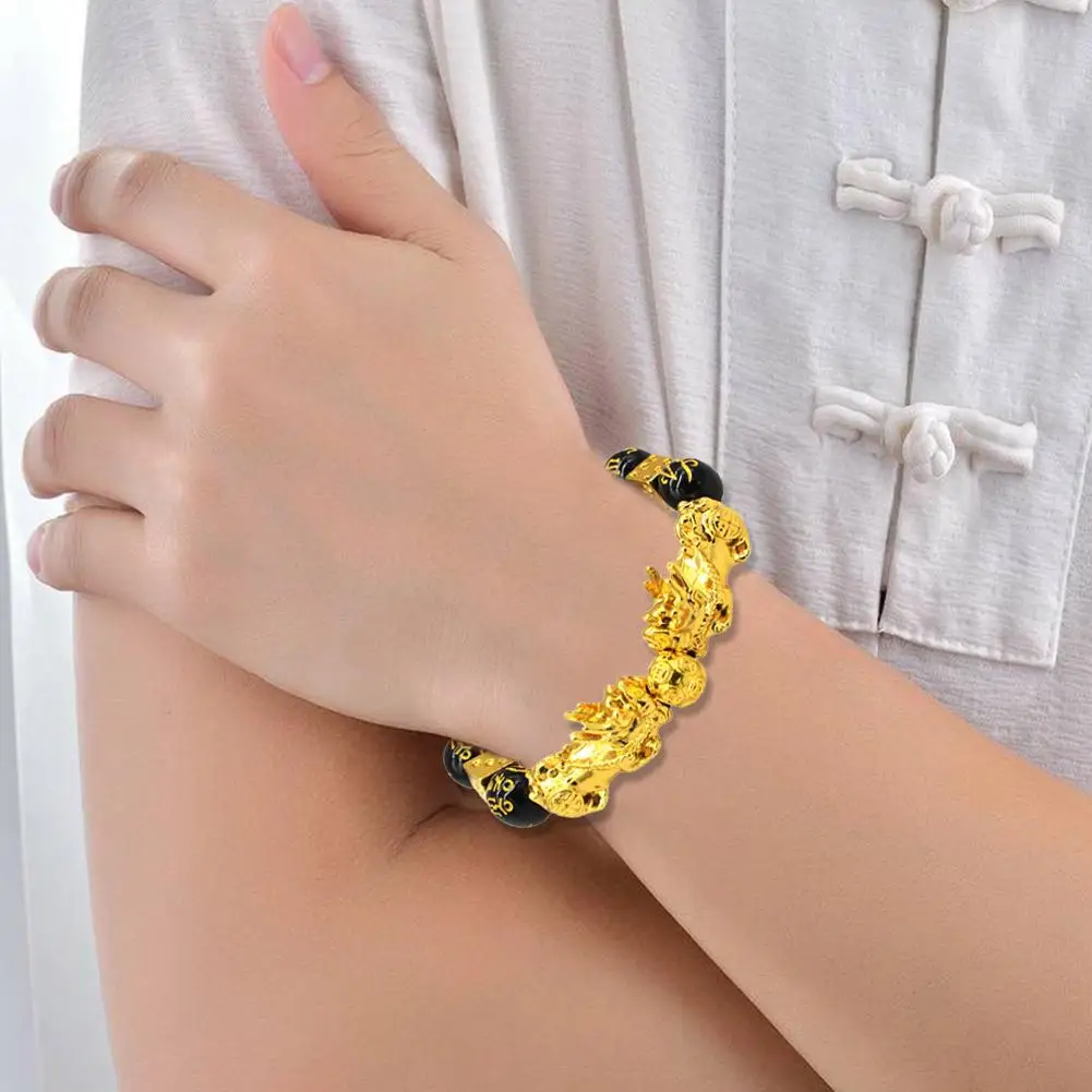 Браслет фэншуй из натурального камня обсидиана бусины браслеты для женщин и