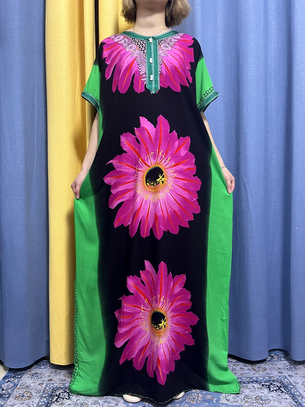 Abayas для женщин Дубай 2023 мусульманский модный принт цветочный хлопок африканские