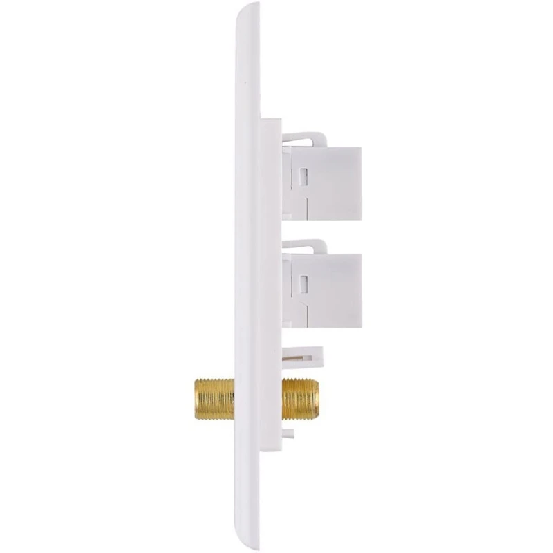 Ethernet Coax настенная пластина 2 порта Cat6 RJ45 Keystone и 1 порт F-типа коннектор Женский к