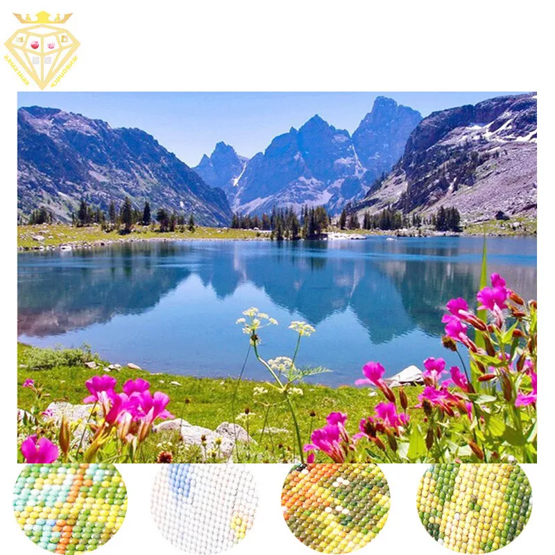 

2022 горячая Распродажа 5d круглая алмазная живопись, алмазная вышивка, вышивка крестиком, пейзаж, полные круглые мозаичные картины для рождес...