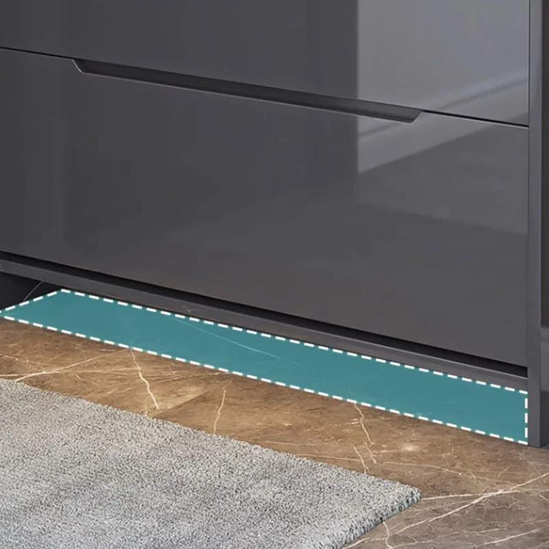 Многоуровневая стойка для обуви черная Пылезащитная компактная мебель прихожей