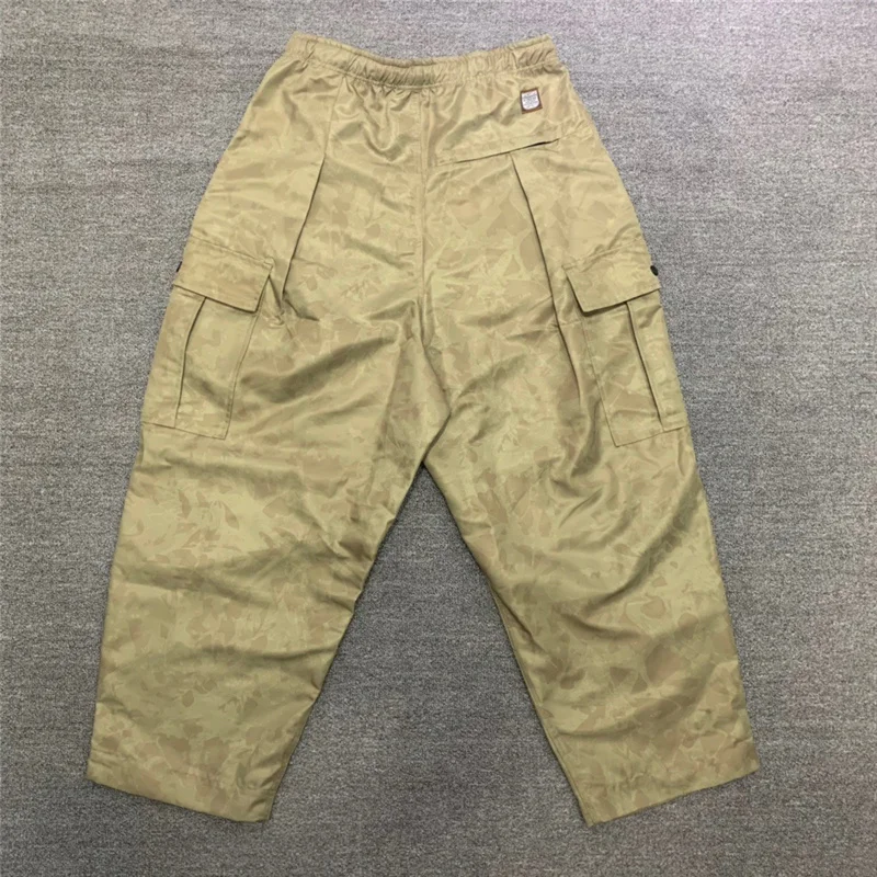 Men Kapital Kountry Women 1:1 High Quality Army Green Camouflage Crinkled Cargo Pants Elastic Drawstring Casual Trousers