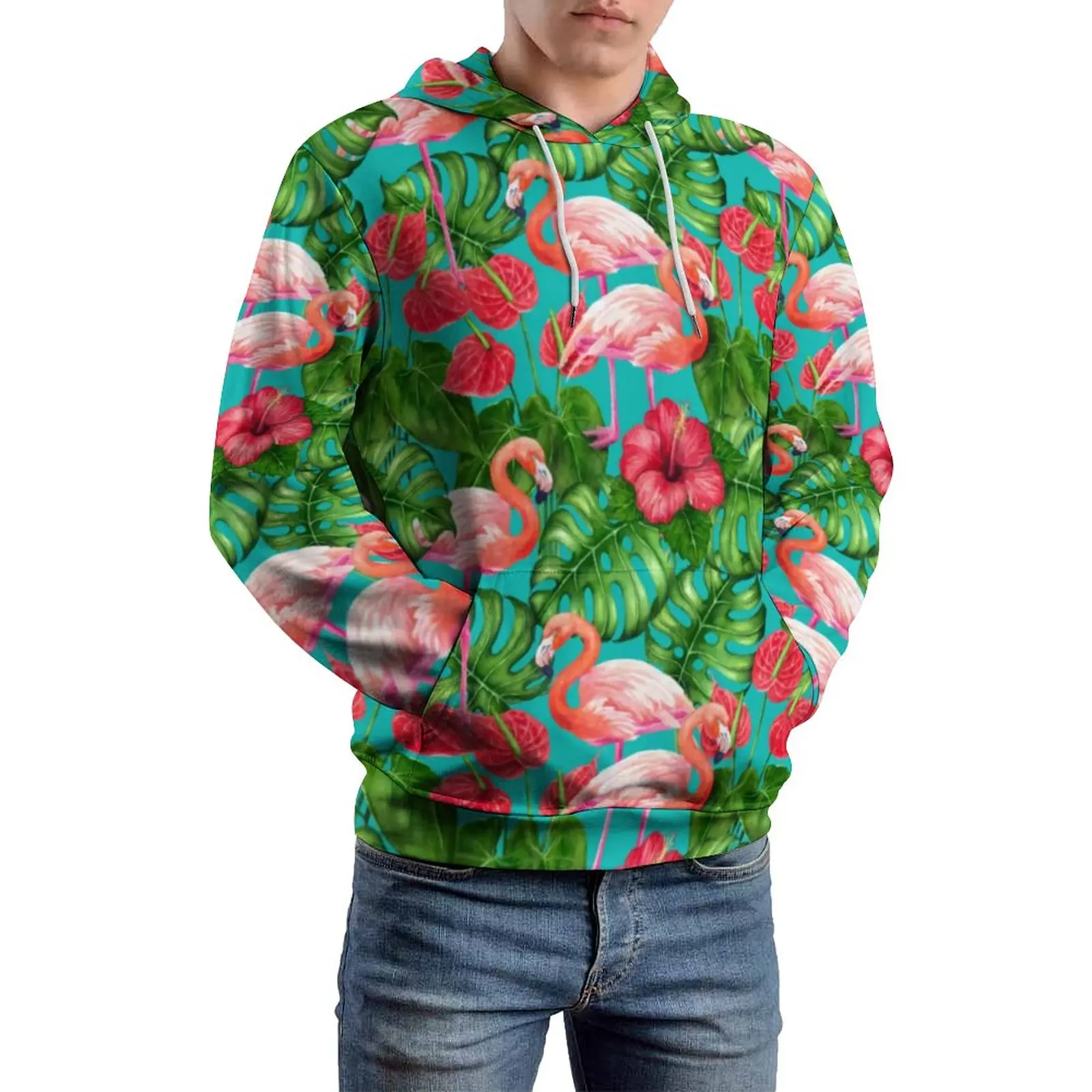 

Flamingo Birds Casual Hoodies Man Tropical Garden Street Fashion Hoodie Winter Long Sleeve Harajuku Graphic Hooded Sweatshirts