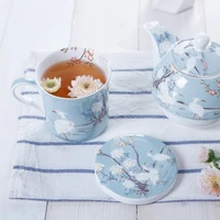 ceramic mugs blue crane bone china available microwave oven can be used coffee cup milk drinking water