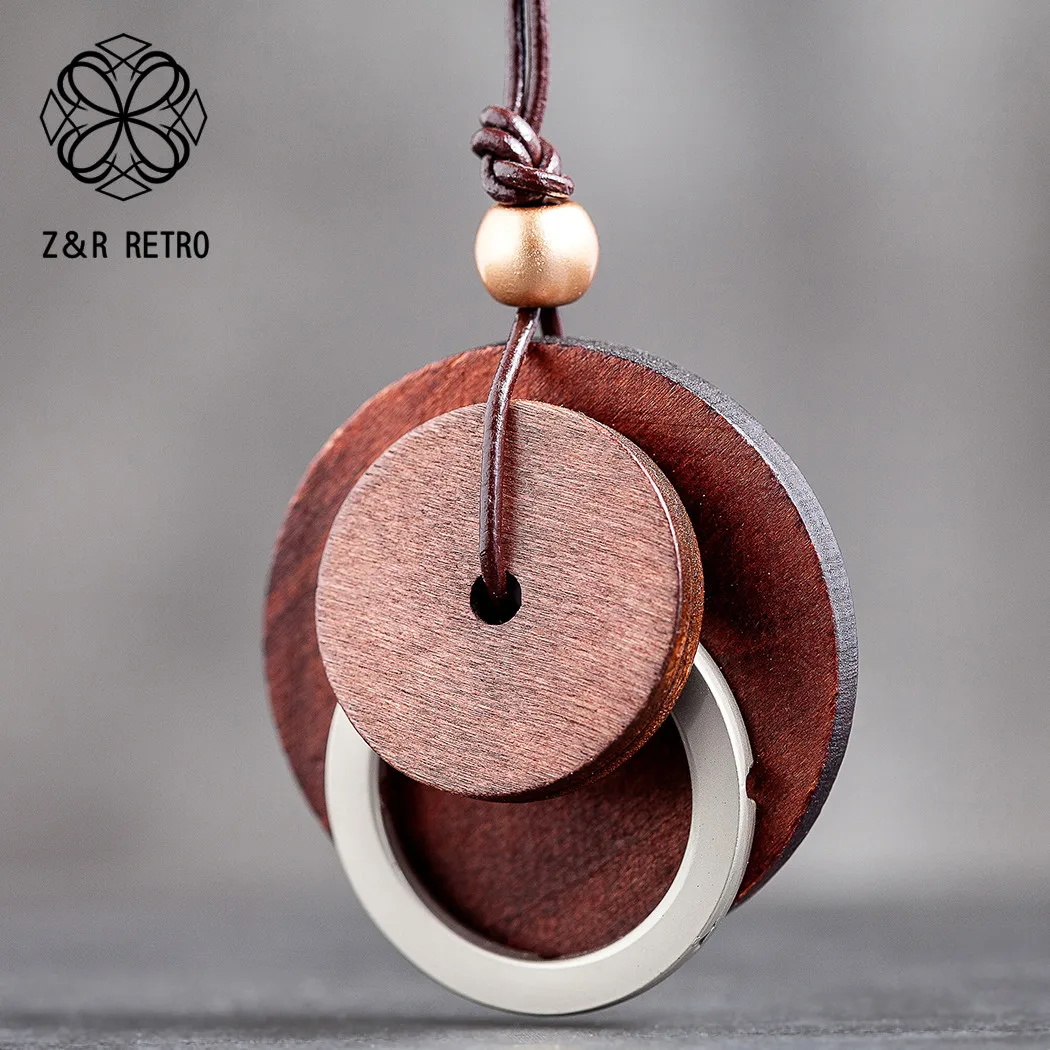 Новинка, деревянное ожерелье, винтажное ожерелье, подвеска в готическом стиле, современные украшения для женщин, длинные цепи, трендовые изделия