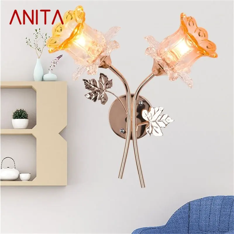 

ANITA Wall Lamps Modern Creative LED Sconces Two Lights Flower Shape Indoor For Home Bedroom