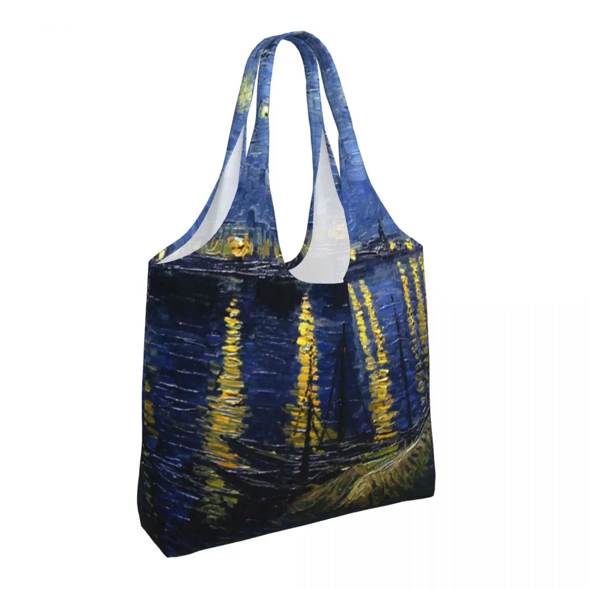 

Звездная ночь над Роном хозяйственная сумка Ван Гог женские подарки сумки стильные Полиэстеровые деловые сумки