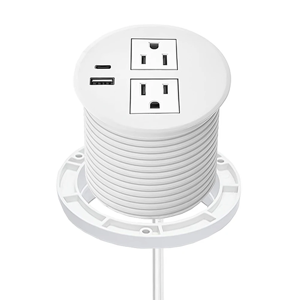 Настольная втулка питания с 2 розетками Настольный удлинитель Утопленная