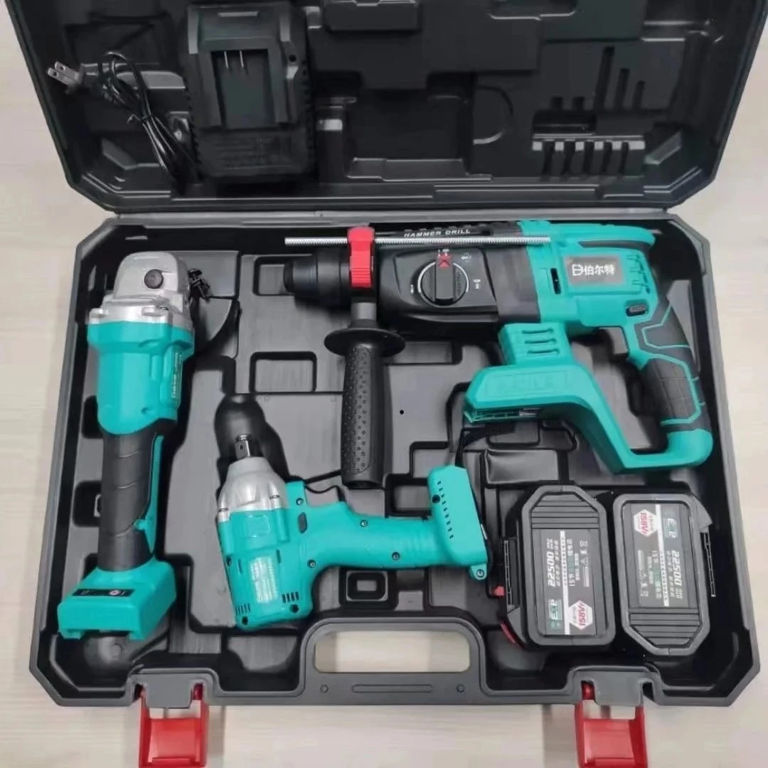 

2022 New Battery Brushless Rechargeable Electric Hammer Impact Drill Lithium Electric Angle Grinder Electric Drill Wrench