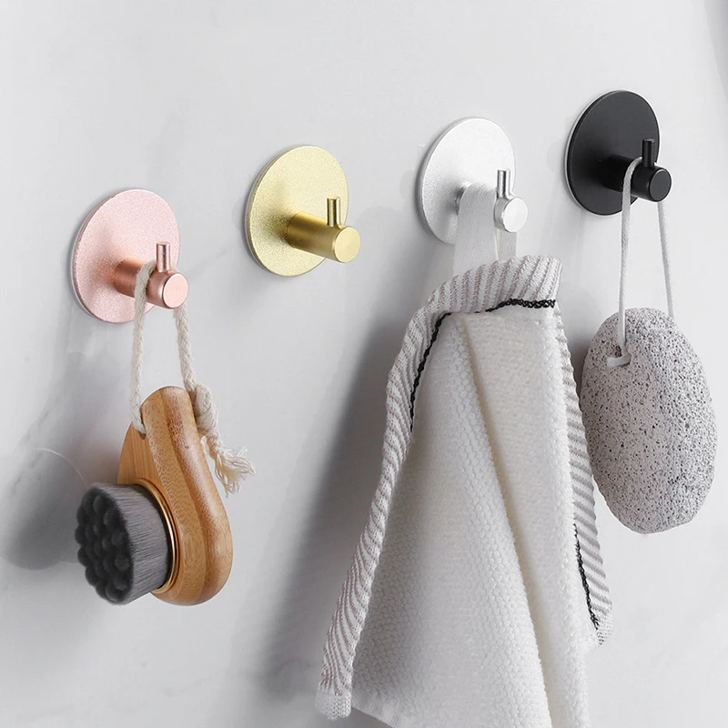 

Adhesive Wall Hooks Mounted Door Key Cloth Coat Bathroom Robe Hanger Kitchen Hardware Rack Shelf Bag Hook Organizer For Hanging