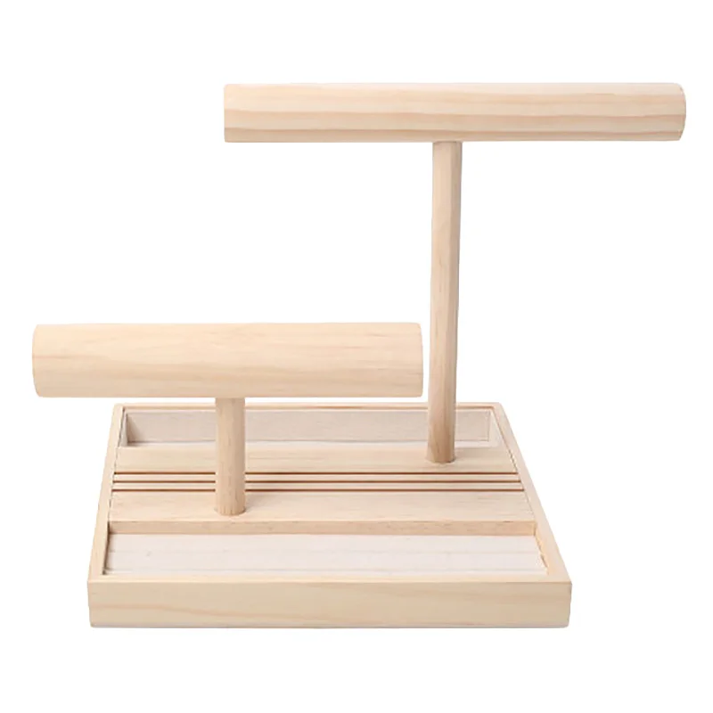 

Earring Watch Display Stand Solid Wood Ring Bracelet Jewelry Rack Hanging Necklace Hair Ring Head Rope Storage Jewelry Display