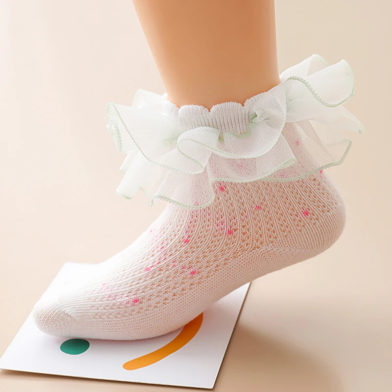 

Kids Baby Crew Socks Toddler Girls Summer Autumn Cute Ruffled Lace Princess Dress Socks Clothing Accessory
