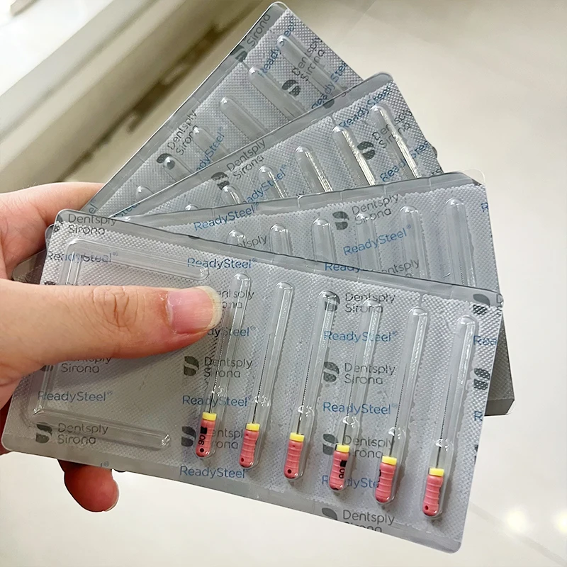 Фото Dentsply, 1 упаковка, ручные эндофайлы K-типа из нержавеющей стали и NiTi, гибкие, для лечения корневых каналов, стоматологические инструменты, длина 21/25/31 мм №2